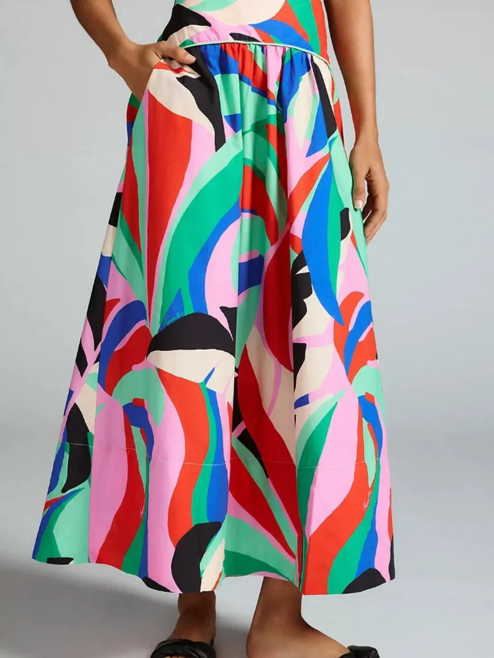 (altered) FARM RIO colorful monstera skirt (XS) - Picture 1 of 16